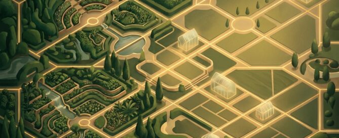 Strategic map illustration representing hair transplant donor area management as finite follicular capital zones