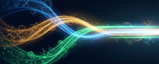 Stylized illustration of three converging light pathways representing hair loss treatment combination therapy