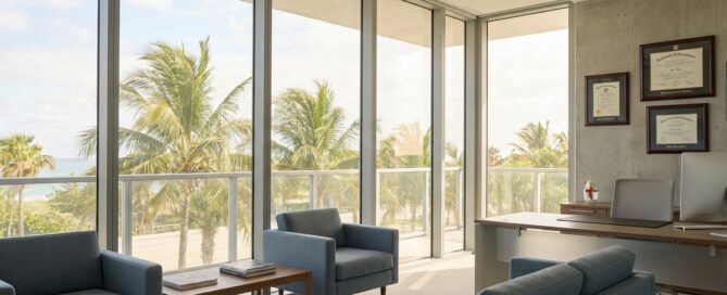 Professional hair restoration consultation room representing the balance between proximity and expertise