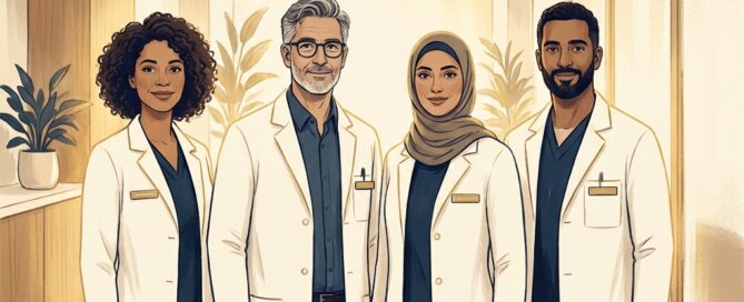 Experienced hair transplant clinic team representing long-term staff experience and cohesive patient care