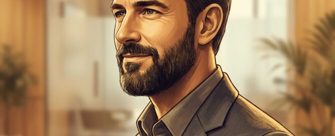 Man with natural-looking restored frontal hairline showing successful hair loss treatment frontal hairline restoration results