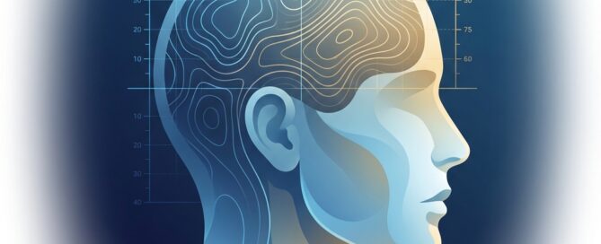 Conceptual illustration of scalp mapping for hair loss treatment donor zone assessment planning