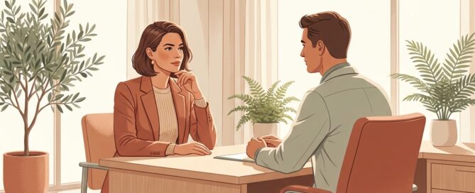 Woman consulting with a hair restoration specialist to evaluate FUE hair transplant for women candidacy