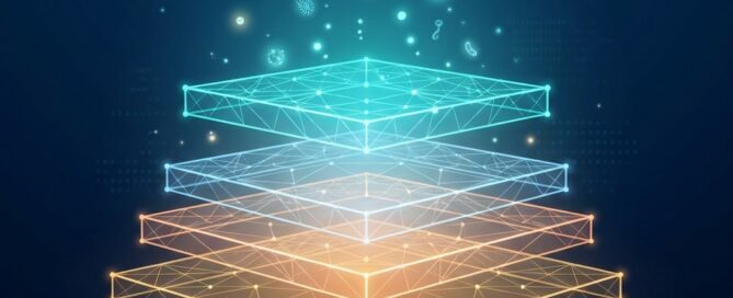 Four-tier glowing framework illustration representing evidence levels for stem cell therapy for hair restoration