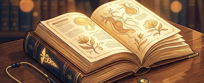 Open medical textbook on a desk symbolizing hair transplant textbook author Hair Transplantation 360 expertise