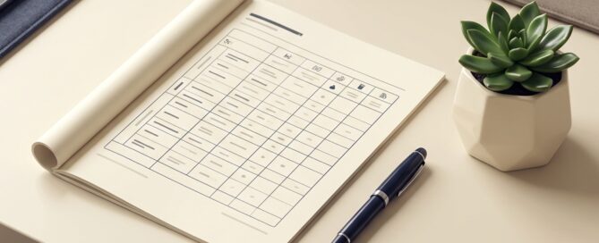 Itemized pricing document on a clean consultation desk representing hair restoration transparent pricing no hidden costs