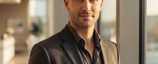 Confident man with defined hairline representing scalp micropigmentation results for men at various Norwood stages