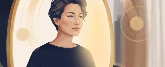 Person reflecting in mirror representing hair loss treatment six month results timeline expectations and progress journey