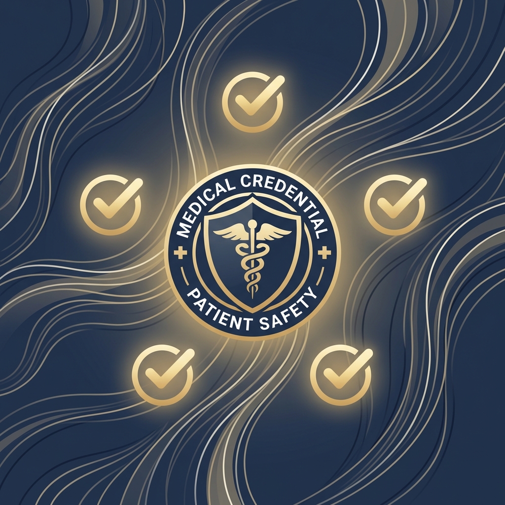 Five gold checkmarks representing medical standards that distinguish hair loss treatment as a medical procedure versus cosmetic approach