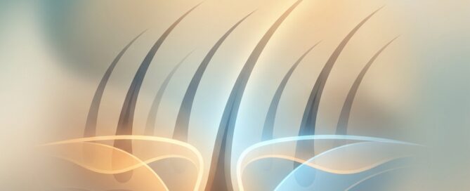 Conceptual illustration of healthy hair follicles healing after a hair transplant procedure, showing scalp recovery