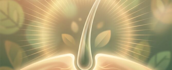 Illustration of a hair strand regrowing from roots, representing hair transplant shock loss recovery and natural regrowth cycle.