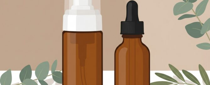 Rogaine foam versus liquid comparison — two topical hair treatment bottles on a clean surface