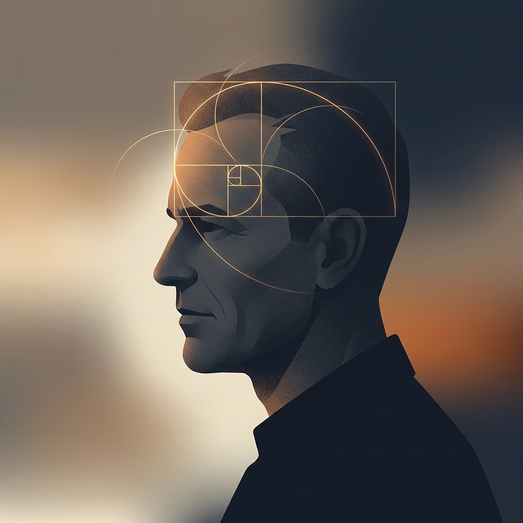 Illustrated profile silhouette with geometric proportion lines showing hair transplant hairline too low risks explained through careful planning