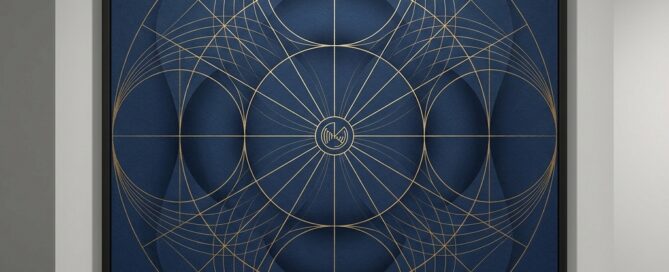 Conceptual illustration of density illusion techniques using light, shadow, and geometric line patterns for hair transplant planning