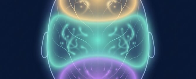 Stylized illustration showing three hair transplant zones — hairline, midscalp, and crown — each highlighted in distinct colors