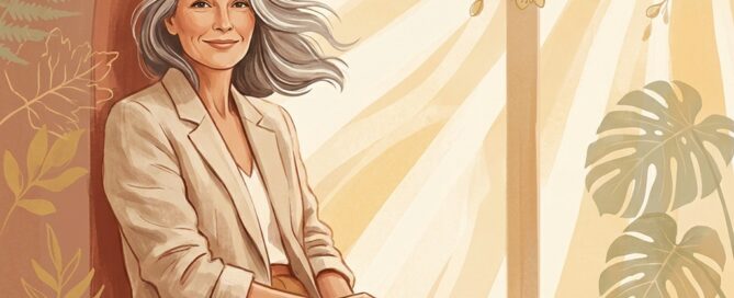 Confident woman with healthy hair representing menopause hair loss causes and treatment options for women