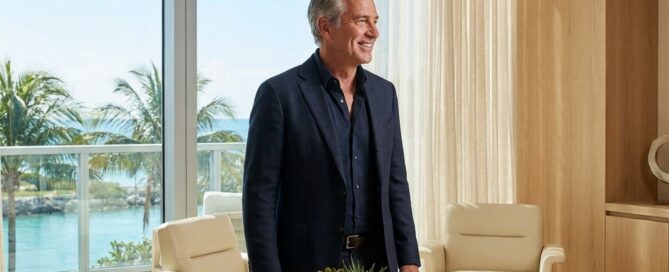 Top-rated hair transplant surgeon in Boca Raton Florida consulting in a modern, upscale medical office