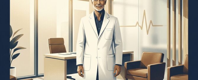 Confident physician personally overseeing patient care — hair transplant doctor performs procedure versus delegating to technicians