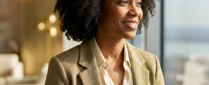 Confident woman with healthy hairline representing frontal fibrosing alopecia treatment options and hair restoration hope